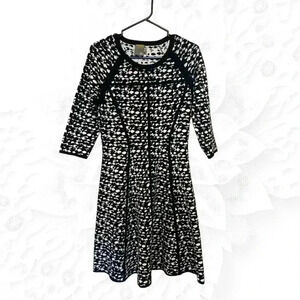 Taylor Fit and Flare Winter Midi Dress 3/4 Sleeves Wrinkle  Free Tailored Look